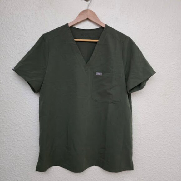 Figs Catarina One-Pocket Scrub Top in Moss Women's Size Large - Picture 1 of 7